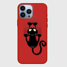 Чехол для iPhone 13 Pro Max с принтом Черный Кот в Курске,  |  | black | cat | cats | кот | котенок | коты | кошка | кошки | красный | черная