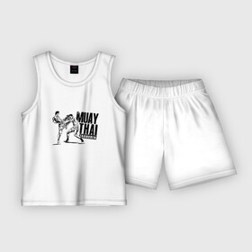 Детская пижама с шортами хлопок с принтом Muay Thai. Тайский бокс в Курске,  |  | boxing | champion | fight | fist | kick | muay | ring | sport | thai | thailand | бой | бокс | кулак | муай | ринг | спорт | таиланд | тай | тайский | удар | чемпион