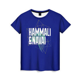 Женская футболка 3D с принтом HammAli Navai blue в Курске, 100% полиэфир ( синтетическое хлопкоподобное полотно) | прямой крой, круглый вырез горловины, длина до линии бедер | 