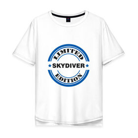 Мужская футболка хлопок Oversize с принтом skydiver в Курске, 100% хлопок | свободный крой, круглый ворот, “спинка” длиннее передней части | 