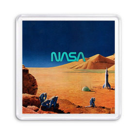Магнит 55*55 с принтом NASA on Mars в Курске, Пластик | Размер: 65*65 мм; Размер печати: 55*55 мм | 