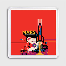 Магнит 55*55 с принтом Mars NASA в Курске, Пластик | Размер: 65*65 мм; Размер печати: 55*55 мм | 