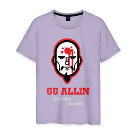 Мужская футболка хлопок с принтом GG Allin в Курске, 100% хлопок | прямой крой, круглый вырез горловины, длина до линии бедер, слегка спущенное плечо. | gg | ggallin | hardcore | punk | punkrock | панк