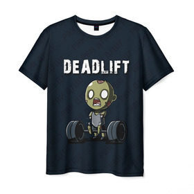 Мужская футболка 3D с принтом Deadlift в Курске, 100% полиэфир | прямой крой, круглый вырез горловины, длина до линии бедер | deadlift | жим | сморт | фитнес