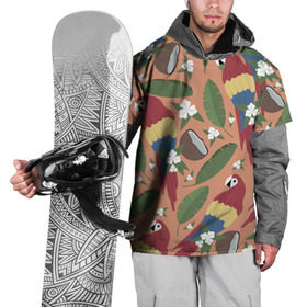 Накидка на куртку 3D с принтом Попугайчики в Курске, 100% полиэстер |  | джунгли | жара | кокосы | лето | отпуск | попугайчики | птицы | путушествия | цветы