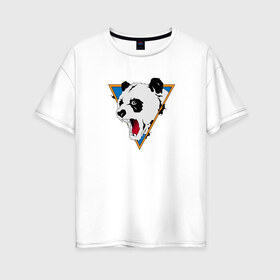 Женская футболка хлопок Oversize с принтом Злая панда в Курске, 100% хлопок | свободный крой, круглый ворот, спущенный рукав, длина до линии бедер
 | злая панда | панда