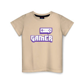 Детская футболка хлопок с принтом Gamer (Twitch) в Курске, 100% хлопок | круглый вырез горловины, полуприлегающий силуэт, длина до линии бедер | game | gamer | twitch | игра | игрок | стрим | твич