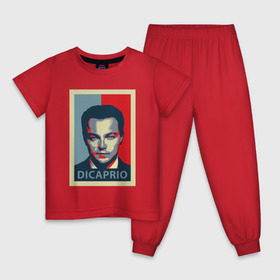 Детская пижама хлопок с принтом Леонардо Ди Капро поп-арт в Курске, 100% хлопок |  брюки и футболка прямого кроя, без карманов, на брюках мягкая резинка на поясе и по низу штанин
 | leonardo dicaprio | obama hope | леонардо ди каприо | минимализм | поп арт | сине красный