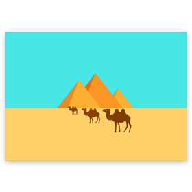 Поздравительная открытка с принтом Пирамиды Египта в Курске, 100% бумага | плотность бумаги 280 г/м2, матовая, на обратной стороне линовка и место для марки
 | верблюд | египет | жара | караван | пирамиды | пустыня