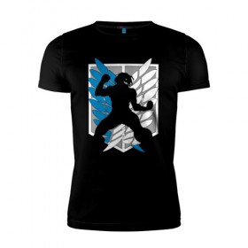 Мужская футболка премиум с принтом ADVANCED LEGION в Курске, 92% хлопок, 8% лайкра | приталенный силуэт, круглый вырез ворота, длина до линии бедра, короткий рукав | anime | attack on titan | аниме | атака титанов