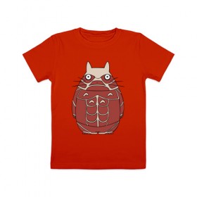 Детская футболка хлопок с принтом Attack on Totoro в Курске, 100% хлопок | круглый вырез горловины, полуприлегающий силуэт, длина до линии бедер | anime | attack on titan | totoro | аниме | атака титанов | тоторо