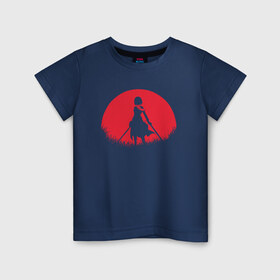 Детская футболка хлопок с принтом Red Moon Surveyor в Курске, 100% хлопок | круглый вырез горловины, полуприлегающий силуэт, длина до линии бедер | anime | attack on titan | аниме | атака титанов