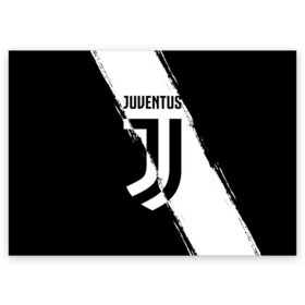 Поздравительная открытка с принтом FC Juventus в Курске, 100% бумага | плотность бумаги 280 г/м2, матовая, на обратной стороне линовка и место для марки
 | fc juventus | juventus | криштиану роналду ювентус | фк ювентус | футбол | ювентус