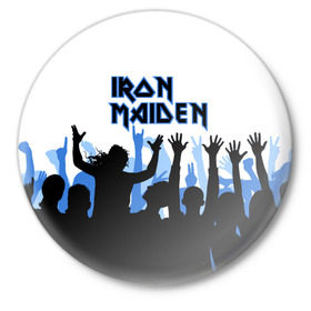 Значок с принтом IRON MAIDEN в Курске,  металл | круглая форма, металлическая застежка в виде булавки | Тематика изображения на принте: 