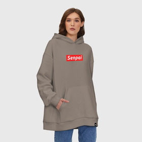 Худи SuperOversize хлопок с принтом СЕНПАЙ - SENPAI в Курске, 70% хлопок, 30% полиэстер, мягкий начес внутри | карман-кенгуру, эластичная резинка на манжетах и по нижней кромке, двухслойный капюшон
 | ahegao | anime | kawai | kowai | otaku | senpai | sugoi | waifu | weeaboo | yandere | аниме | ахегао | вайфу | виабу | каваи | ковай | культура | отаку | сенпай | сугои | тренд | яндере