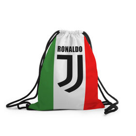 Рюкзак-мешок 3D с принтом Ronaldo Juventus Italy в Курске, 100% полиэстер | плотность ткани — 200 г/м2, размер — 35 х 45 см; лямки — толстые шнурки, застежка на шнуровке, без карманов и подкладки | cr7 | cristiano ronaldo | football | juventus | криштиану роналду | роналдо | роналду | футбол | ювентус