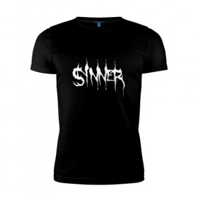 Мужская футболка премиум с принтом Sinner в Курске, 92% хлопок, 8% лайкра | приталенный силуэт, круглый вырез ворота, длина до линии бедра, короткий рукав | 