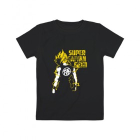 Детская футболка хлопок с принтом SUPER SAIYAN GOD в Курске, 100% хлопок | круглый вырез горловины, полуприлегающий силуэт, длина до линии бедер | anime | goku | sugoi | super dragon ball | аниме | гоку