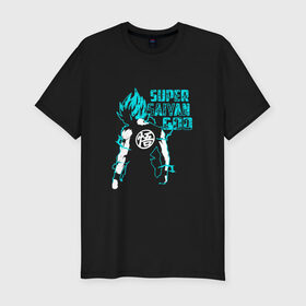 Мужская футболка премиум с принтом SUPER SAIYAN GOD в Курске, 92% хлопок, 8% лайкра | приталенный силуэт, круглый вырез ворота, длина до линии бедра, короткий рукав | anime | goku | sugoi | super dragon ball | аниме | гоку
