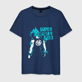 Мужская футболка хлопок с принтом SUPER SAIYAN GOD в Курске, 100% хлопок | прямой крой, круглый вырез горловины, длина до линии бедер, слегка спущенное плечо. | anime | goku | sugoi | super dragon ball | аниме | гоку