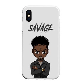 Чехол для iPhone XS Max матовый с принтом 21 Savage в Курске, Силикон | Область печати: задняя сторона чехла, без боковых панелей | Тематика изображения на принте: 21 savage | 21 дикарь