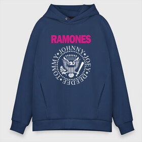 Мужское худи Oversize хлопок с принтом ramones в Курске, френч-терри — 70% хлопок, 30% полиэстер. Мягкий теплый начес внутри —100% хлопок | боковые карманы, эластичные манжеты и нижняя кромка, капюшон на магнитной кнопке | misfits | punk | ramones | панк | рок