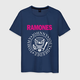 Мужская футболка хлопок с принтом ramones в Курске, 100% хлопок | прямой крой, круглый вырез горловины, длина до линии бедер, слегка спущенное плечо. | misfits | punk | ramones | панк | рок