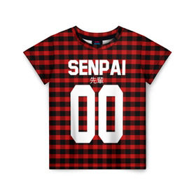 Детская футболка 3D с принтом СЕНПАЙ - SENPAI в Курске, 100% гипоаллергенный полиэфир | прямой крой, круглый вырез горловины, длина до линии бедер, чуть спущенное плечо, ткань немного тянется | ahegao | anime | kawai | kowai | oppai | otaku | senpai | sugoi | waifu | weeaboo | yandere | аниме | ахегао | вайфу | виабу | каваи | ковай | культура | отаку | сенпай | сугои | тренд | яндере