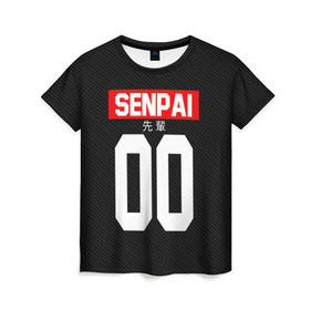 Женская футболка 3D с принтом СЕНПАЙ - SENPAI в Курске, 100% полиэфир ( синтетическое хлопкоподобное полотно) | прямой крой, круглый вырез горловины, длина до линии бедер | ahegao | anime | kawai | kowai | oppai | otaku | senpai | sugoi | waifu | weeaboo | yandere | аниме | ахегао | вайфу | виабу | каваи | ковай | культура | отаку | сенпай | сугои | тренд | яндере