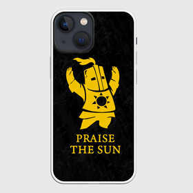 Чехол для iPhone 13 mini с принтом PRAISE THE SUN | DARK SOULS | ТЁМНЫЕ ДУШИ в Курске,  |  | Тематика изображения на принте: dark souls | game | gamer | knight | play | player | praise the sun | дарк соулс | доспехи | игры | надпись | рыцарь | темные души