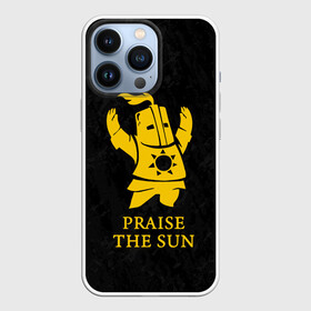 Чехол для iPhone 13 Pro с принтом PRAISE THE SUN | DARK SOULS | ТЁМНЫЕ ДУШИ в Курске,  |  | Тематика изображения на принте: dark souls | game | gamer | knight | play | player | praise the sun | дарк соулс | доспехи | игры | надпись | рыцарь | темные души