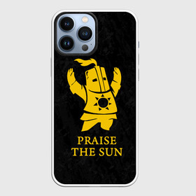 Чехол для iPhone 13 Pro Max с принтом PRAISE THE SUN | DARK SOULS | ТЁМНЫЕ ДУШИ в Курске,  |  | Тематика изображения на принте: dark souls | game | gamer | knight | play | player | praise the sun | дарк соулс | доспехи | игры | надпись | рыцарь | темные души