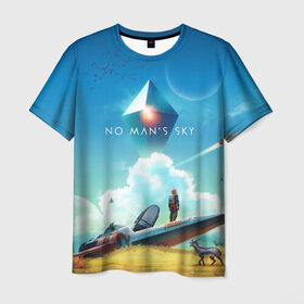 Мужская футболка 3D с принтом No Man’s Sky - Atlas Rises в Курске, 100% полиэфир | прямой крой, круглый вырез горловины, длина до линии бедер | Тематика изображения на принте: no man sky | no mans sky | no man’s sky | no man’s sky next