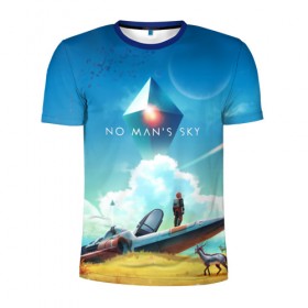 Мужская футболка 3D спортивная с принтом No Man’s Sky - Atlas Rises в Курске, 100% полиэстер с улучшенными характеристиками | приталенный силуэт, круглая горловина, широкие плечи, сужается к линии бедра | no man sky | no mans sky | no man’s sky | no man’s sky next