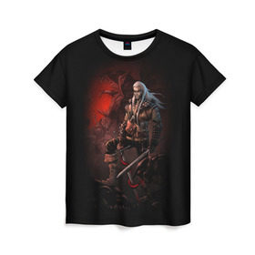 Женская футболка 3D с принтом The Witcher в Курске, 100% полиэфир ( синтетическое хлопкоподобное полотно) | прямой крой, круглый вырез горловины, длина до линии бедер | witcher | ведьмак | геральт