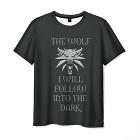 Мужская футболка 3D с принтом Ведьмак в Курске, 100% полиэфир | прямой крой, круглый вырез горловины, длина до линии бедер | witcher | ведьмак | волк