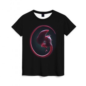 Женская футболка 3D с принтом Alien Inside в Курске, 100% полиэфир ( синтетическое хлопкоподобное полотно) | прямой крой, круглый вырез горловины, длина до линии бедер | 
