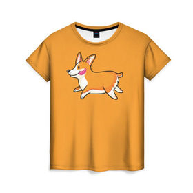 Женская футболка 3D с принтом Корги в Курске, 100% полиэфир ( синтетическое хлопкоподобное полотно) | прямой крой, круглый вырез горловины, длина до линии бедер | corgi | dog | dogs | корги | пес | порода | собака | щенки | щенок