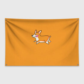 Флаг-баннер с принтом Корги в Курске, 100% полиэстер | размер 67 х 109 см, плотность ткани — 95 г/м2; по краям флага есть четыре люверса для крепления | corgi | dog | dogs | корги | пес | порода | собака | щенки | щенок