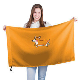 Флаг 3D с принтом Корги в Курске, 100% полиэстер | плотность ткани — 95 г/м2, размер — 67 х 109 см. Принт наносится с одной стороны | corgi | dog | dogs | корги | пес | порода | собака | щенки | щенок