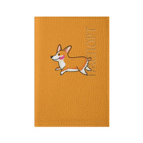 Обложка для паспорта матовая кожа с принтом Корги в Курске, натуральная матовая кожа | размер 19,3 х 13,7 см; прозрачные пластиковые крепления | corgi | dog | dogs | корги | пес | порода | собака | щенки | щенок