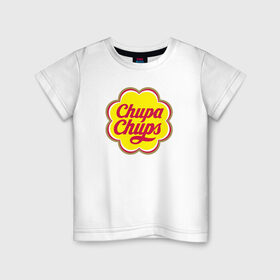 Детская футболка хлопок с принтом Chupa-Chups в Курске, 100% хлопок | круглый вырез горловины, полуприлегающий силуэт, длина до линии бедер | chupa | chupa chups