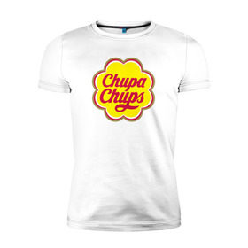 Мужская футболка премиум с принтом Chupa-Chups в Курске, 92% хлопок, 8% лайкра | приталенный силуэт, круглый вырез ворота, длина до линии бедра, короткий рукав | Тематика изображения на принте: chupa | chupa chups