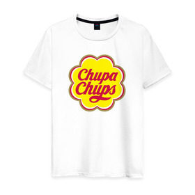 Мужская футболка хлопок с принтом Chupa-Chups в Курске, 100% хлопок | прямой крой, круглый вырез горловины, длина до линии бедер, слегка спущенное плечо. | chupa | chupa chups