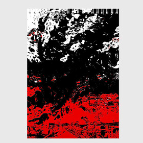 Скетчбук с принтом БРЫЗГИ КРАСОК в Курске, 100% бумага
 | 48 листов, плотность листов — 100 г/м2, плотность картонной обложки — 250 г/м2. Листы скреплены сверху удобной пружинной спиралью | black.white | dirty | paints | red | texture | белый | брызги | грязный | краски | красный | текстура | черный