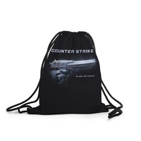 Рюкзак-мешок 3D с принтом Counter Strike в Курске, 100% полиэстер | плотность ткани — 200 г/м2, размер — 35 х 45 см; лямки — толстые шнурки, застежка на шнуровке, без карманов и подкладки | counter | global | offensive | strike | контр | оружия | страйк | шутер