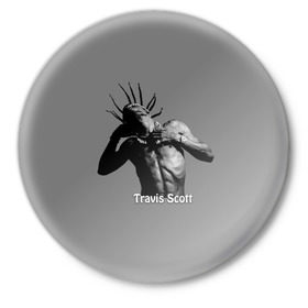 Значок с принтом Travis Scott - 001 в Курске,  металл | круглая форма, металлическая застежка в виде булавки | astroworld | hip hop | hiphop | rap | scott | travis | travis scott | travisscott | wish you were here | рэп | хип хоп | хипхоп