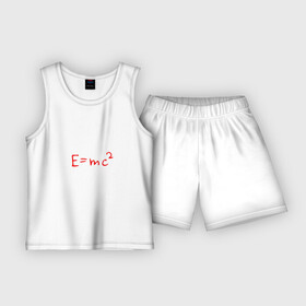 Детская пижама с шортами хлопок с принтом EMC2 в Курске,  |  | e mc 2 | emc 2 | school | знаменитые формулы | физика | формулы | школа | эйнштейн