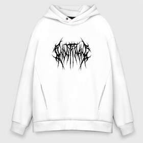 Мужское худи Oversize хлопок с принтом ghostemane (2) в Курске, френч-терри — 70% хлопок, 30% полиэстер. Мягкий теплый начес внутри —100% хлопок | боковые карманы, эластичные манжеты и нижняя кромка, капюшон на магнитной кнопке | ghostemane | rap