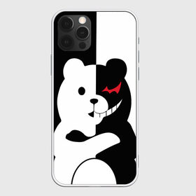 Чехол для iPhone 12 Pro Max с принтом MONOKUMA в Курске, Силикон |  | Тематика изображения на принте: anime | bear | black  white | minomi | monokuma | pink | rabbit | school | аниме | главарь | миноми | монокума | черно белый | школа